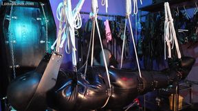 Suspended latex inflatable bag _ Mistress Lunatika