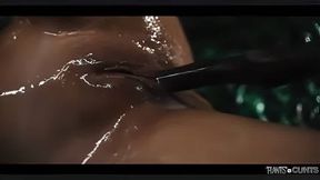 Brunette Shelena got her pussy destroyed and creampied by a big Monster Plant