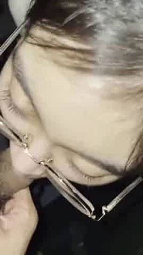 Couple handjob at school libary