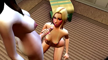 Horny teen girl sucks hot futa teacher&#039_s big cock