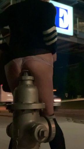 Wild Streetside Dildo Assfuck Risky Sissy