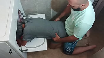 My stepbrother finds me trapped, he helps me with his big penis that drains rich semen.
