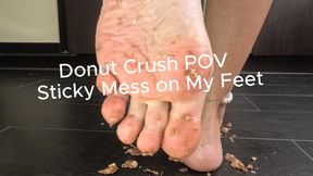 Chocolate Donut Crush POV – Sticky Mess on My Feet 4K