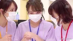 FFFM Three Japanese Bitches Nurses Taking Turns on a Big Cock at Hospital