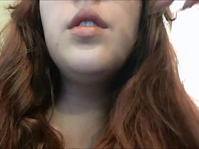 Chubby Teen Redhead Teen with Long Nails Smoking White Filter 100 Cigarette