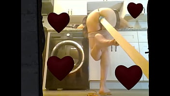 FEMEBOY POUNDING HER ASS ON THE KITCHEN II