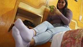 Catalina just a little teasing in socks! - MOV
