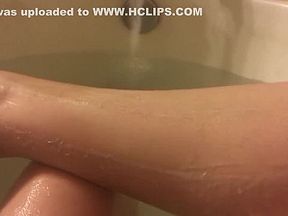 Hot Italian Teen Babe Shaving Her Thick Long Black Leg Hair in the Bathtub