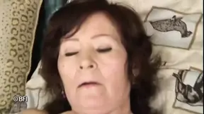 Cum swallowing horny granny