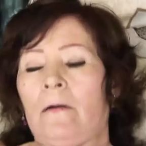 Cum swallowing horny granny