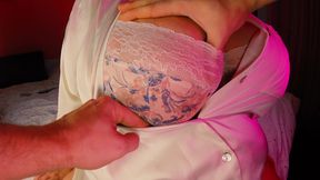 Exposing and Fondling Massive Breasts