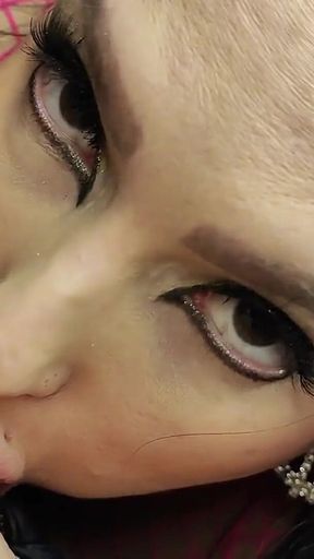 Hot Bimbo Plays with Ass and Gives a Sloppy Blowjob in a Car