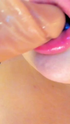Naughty chubby girl enjoys a super wet session drooling on her toy and devouring it uncensored for you.