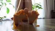 Sweet feet are smashing slime 💦 HONEY FEET PLAY