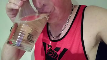 NorthSubA drinking my own piss, cum and spit