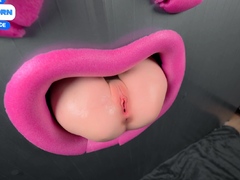 Gloryhole fuck that ass through the wall until her foot