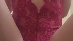 Red Hot Lingerie Tease Sultry Floor Play