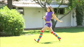 Flexible Beauty Shows Off Acrobatics Before Backyard Sex Festivities Begin