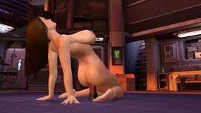 a night with a huge dildo - 3d porn