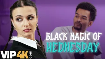 Slut dressed as Wednesday moans for daddy's big black cock