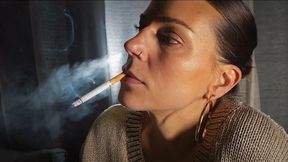 Close-Up Smoking | Marlboro Gold 100, Dangling & Nose Exhales