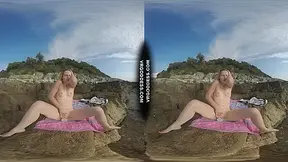 Risky Public Beach Masturbating On Vacation With Hot Ginger Lea Sunbathing And Vibrating Rfo