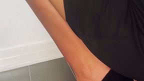 STRIPTEASE - CuteBootyBabe21 strips out a LBD wearing STRIPPER HEELS