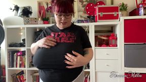 Shy Nerd Plays with Boobs