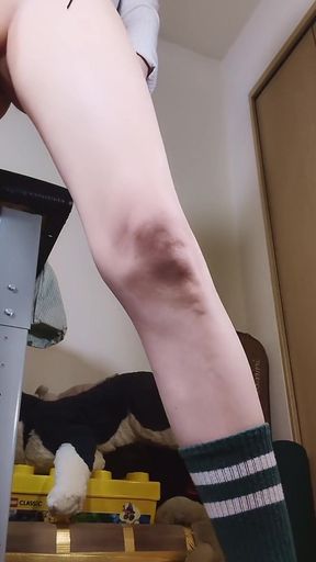 Jerking off in My Green Socks