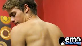 Nipple pierced boy Alex Jordan ass fucking tightened after blowjob