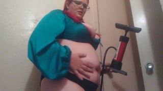 Huge Belly Inflation w/ Bike Pump and Chugging Part One