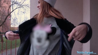 Public Agent Russian redhead takes cash for sex