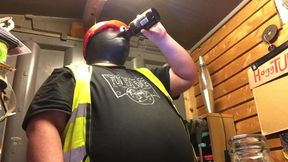 BuilderPiggy Chugs Crushes Guts Explosive Burp Cum Flood