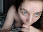 POV Slutty Scottish Teen Dildo Blowjob and Dildo Riding