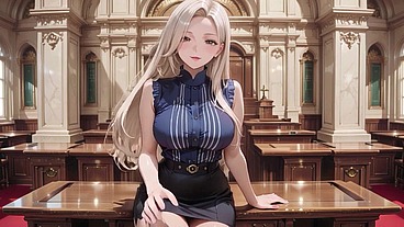 AI Generated – Sexy Library Office Lady Can’t Hold Back After Work! Elegant Attire Off for Oiled Wild Cowgirl