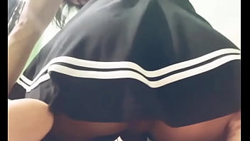 Asian sheboy play on front of cam