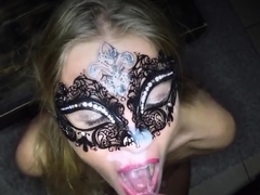 Dutch masked blonde girl facial compilation she loves it