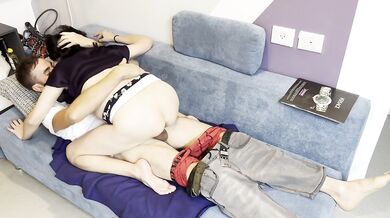 A beautiful MILF secretly fucks a hot guy. Great real sex, homework.