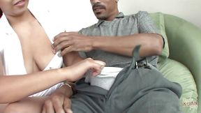 A large black cock is easily accepted by a nasty Asian girl in her moist &mdash;  tight pussy