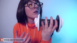 SFW ASMR Velma Cosplay Ear Licking - PASTEL ROSIE Ear Eating - Tingly Scooby Doo 3Dio Microphone POV