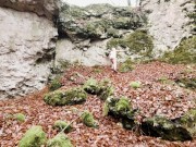 Hiking makes me horny, when I saw this rock I had to immediatly get naked and then do all that