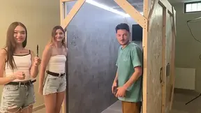 Asian teen tries huge monster cock at sexy gloryhole