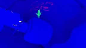 VisceralVixen69's blacklight Bad Dragon Ride & Creampie