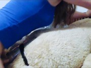 Fucking a teddybear with a condom