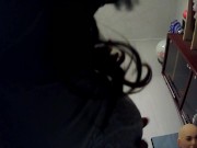 Emily's Masks Pt7! POV play with doll masked Nancy and her tight rubber body!
