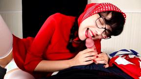 ”Red Riding Hood Cleaning Dick After Sensual Blowjob”