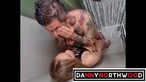 daddy spends the day in a hotel with hot as blonde busty tattooed trans jessy