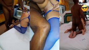 namorando e fudendo uma hotwife, marido assistindo e batendo punheta