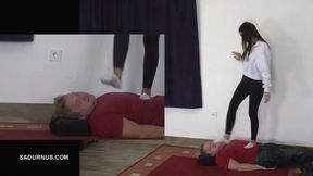 Under the feet of Mistress Natasa wmv Picture in picture Sock