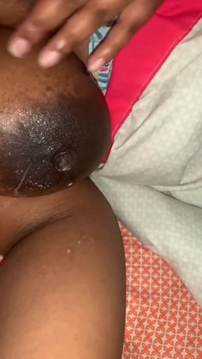 Laying Down Squeezing My Nipples Lactating